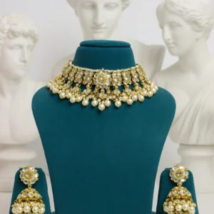 EAGLE JEWELLERS - WHITE COLOUR KUNDAN CHOKER SET CH-K-013