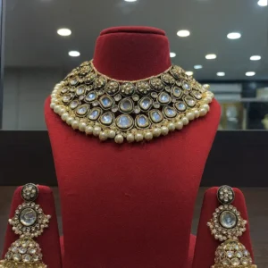 EAGLE JEWELLERS - SLEEK SHRINGAR KUNDAN NECKLACE SET NK-021