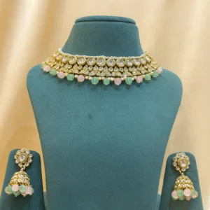 EAGLE JEWELLERS - SLEEK SHRINGAR KUNDAN NECKLACE SET NK-032