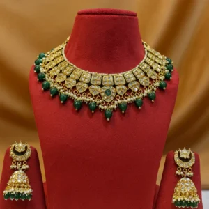 EAGLE JEWELLERS - SLEEK SHRINGAR KUNDAN NECKLACE SET NK-054