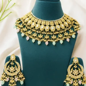 EAGLE JEWELLERS - SLEEK SHRINGAR KUNDAN NECKLACE SET NK-055