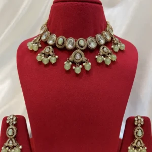 EAGLE JEWELLERS - VAJRA GLOW MOSSAINITE NECKLACE SET NMOS-013