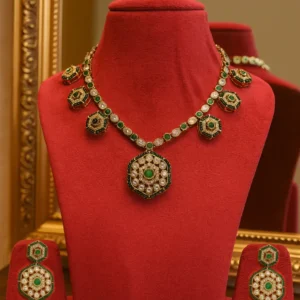 EAGLE JEWELLERS - VAJRA GLOW MOSSAINITE NECKLACE SET NMOS-034