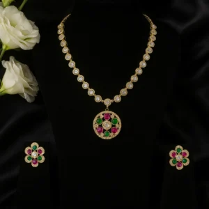 EAGLE JEWELLERS - VAJRA GLOW MOSSAINITE NECKLACE SET NMOS-039