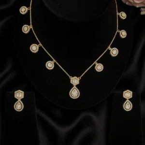 EAGLE JEWELLERS - VAJRA GLOW MOSSAINITE NECKLACE SET NMOS-044