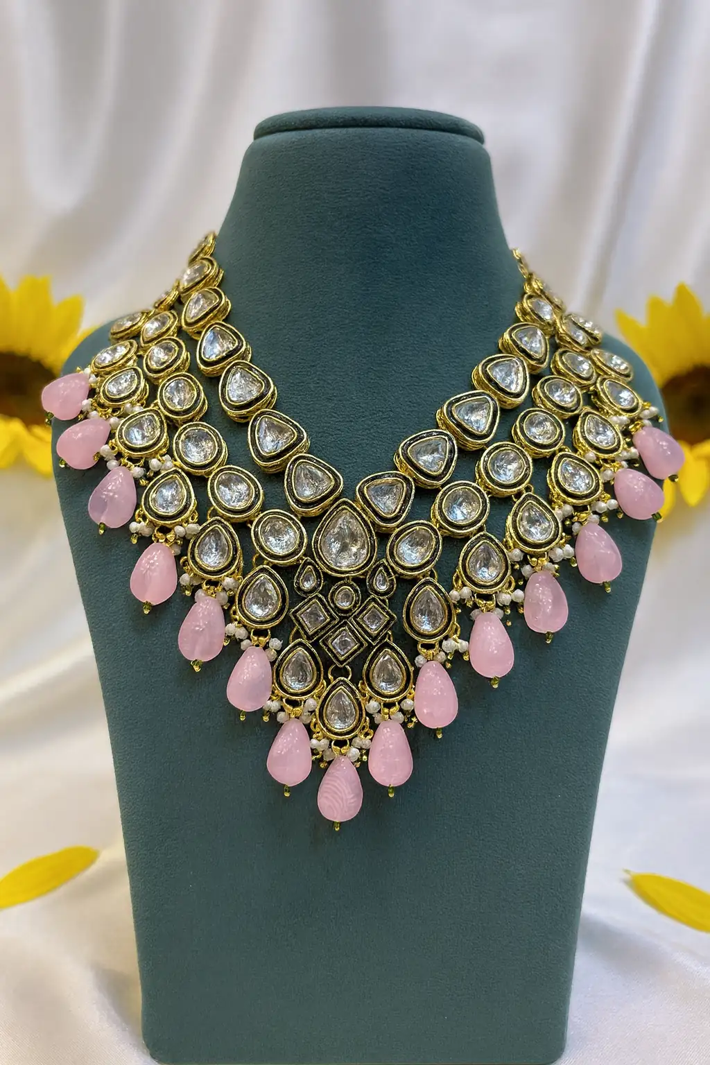 EAGLE JEWELLERS - SLEEK SHRINGAR KUNDAN NECKLACE SET NK-046 - Image 2