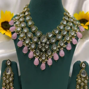 EAGLE JEWELLERS - SLEEK SHRINGAR KUNDAN NECKLACE SET NK-046