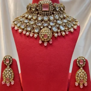 EAGLE JEWELLERS - SLEEK SHRINGAR KUNDAN NECKLACE SET NK-050