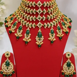 EAGLE JEWELLERS - SLEEK SHRINGAR KUNDAN NECKLACE SET NK-049