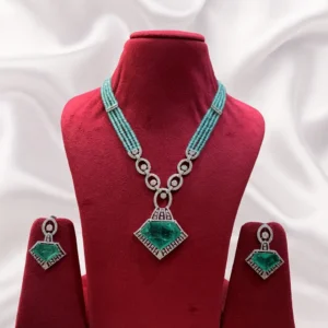 EAGLE JEWELLERS - PREMIUM AMERICAN DIAMOND LONG SET LR-AD-003