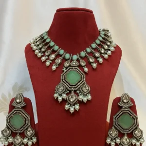 EAGLE JEWELLERS - VAJRA GLOW MOSSAINITE NECKLACE SET NMOS-088