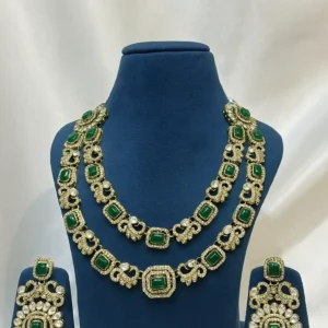 EAGLE JEWELLERS - VAJRA GLOW MOSSAINITE NECKLACE SET NMOS-071