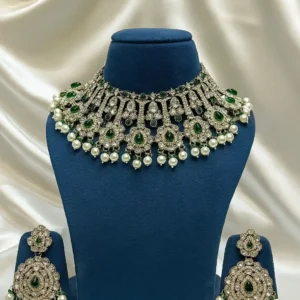 EAGLE JEWELLERS - VAJRA GLOW MOSSAINITE NECKLACE SET NMOS-083
