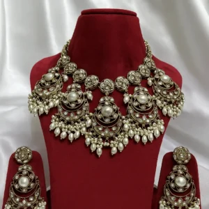 EAGLE JEWELLERS - VAJRA GLOW MOSSAINITE NECKLACE SET NMOS-082