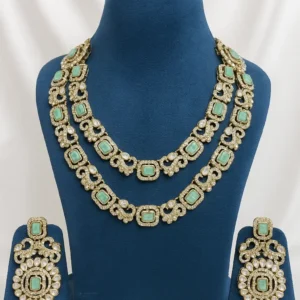 EAGLE JEWELLERS - VAJRA GLOW MOSSAINITE NECKLACE SET NMOS-078