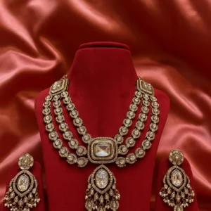 EAGLE JEWELLERS - VAJRA GLOW MOSSAINITE NECKLACE SET NMOS-080