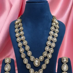 EAGLE JEWELLERS - VAJRA GLOW MOSSAINITE NECKLACE SET NMOS-079