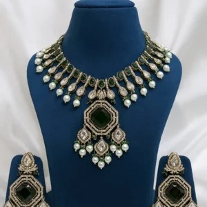 EAGLE JEWELLERS - VAJRA GLOW MOSSAINITE NECKLACE SET NMOS-081
