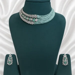 EAGLE JEWELLERS - BUY AMERICAN DIAMOND CHOKER SET ONLINE WITH EARRINGS CH-AD-004