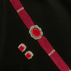 EAGLE JEWELLERS - BUY AMERICAN DIAMOND CHOKER SET ONLINE WITH EARRINGS CH-AD-005