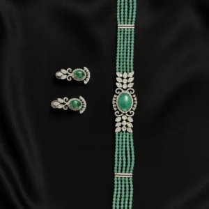 EAGLE JEWELLERS - BUY AMERICAN DIAMOND CHOKER SET ONLINE WITH EARRINGS CH-AD-010