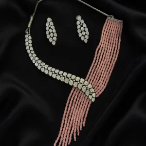 EAGLE JEWELLERS - BUY AMERICAN DIAMOND CHOKER SET ONLINE WITH EARRINGS CH-AD-008
