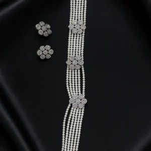 EAGLE JEWELLERS - BUY AMERICAN DIAMOND CHOKER SET ONLINE WITH EARRINGS CH-AD-012