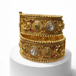 EAGLE JEWELLERS - BUY ANTIQUE GOLD BANGLES DESIGNS ONLINE BNG-AG-021