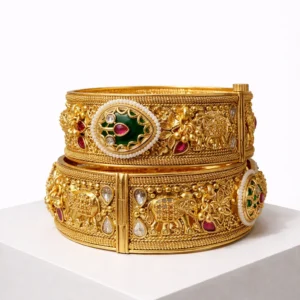 EAGLE JEWELLERS - BUY ANTIQUE GOLD BANGLES DESIGNS ONLINE BNG-AG-016