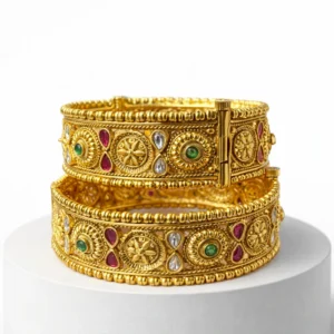 EAGLE JEWELLERS - BUY ANTIQUE GOLD BANGLES DESIGNS ONLINE BNG-AG-017