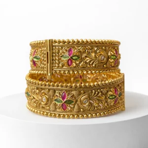EAGLE JEWELLERS - BUY ANTIQUE GOLD BANGLES DESIGNS ONLINE BNG-AG-020