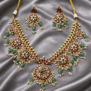 EAGLE JEWELLERS - SHAAHI PACHI KUNDAN LONG SETS / RANI HAAR LR-K-025